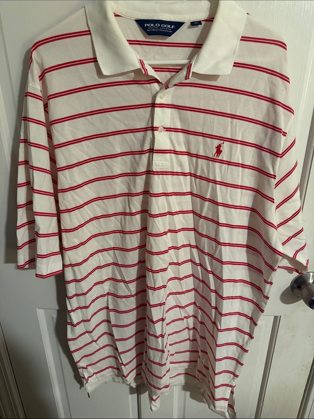 Ralph Lauren White Polo with Red Stripes